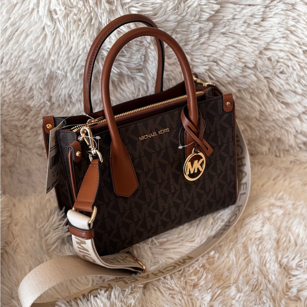 Michael Kors Brown Maple Small Satchel Signature Tote Bag